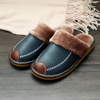 Pantoufles d'hiver en cuir