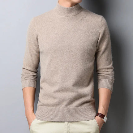 Pull doux col cheminée montant pour homme