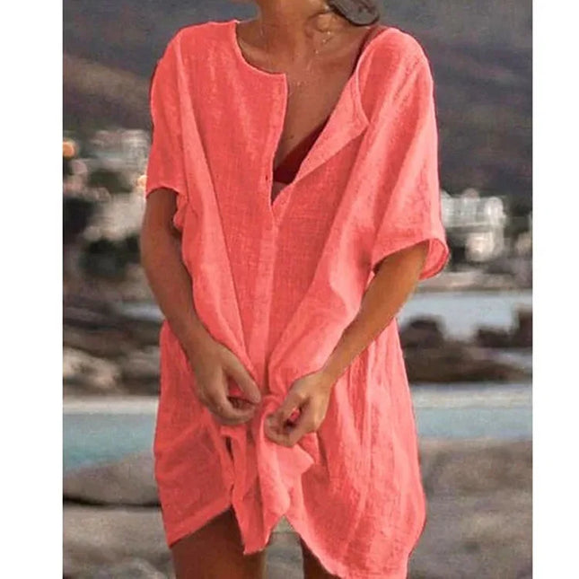 Robe de Plage en Lin et Coton