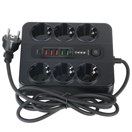 Multiprise 12 en 1 avec bouton On/Off - 6 Prises et 6 Ports USB