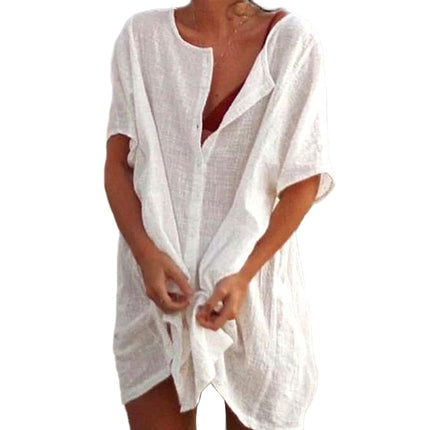 Robe de Plage en Lin et Coton