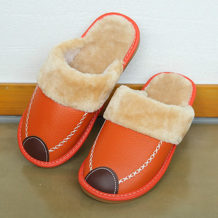 Pantoufles d'hiver en cuir