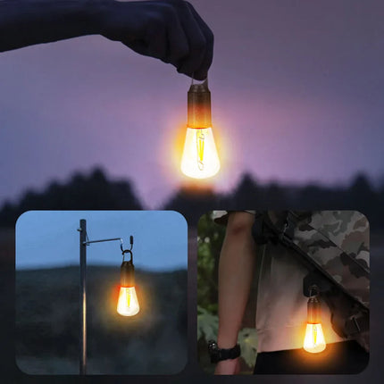 2x Lampe de camping LED portable avec crochet - Chargement USB + 1 OFFERTE