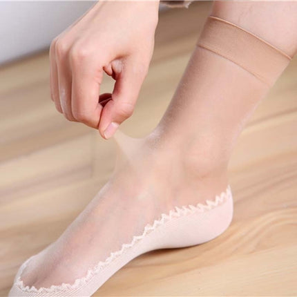 Lot de 4 Chaussettes Transparentes et Antidérapantes