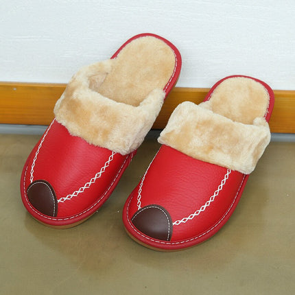 Pantoufles d'hiver en cuir