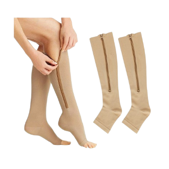 2x Chaussettes de compression à Zip spéciales jambes lourdes