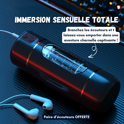 COOL CUP - Masturbateur à 10 vibrations, compression & Système vocal