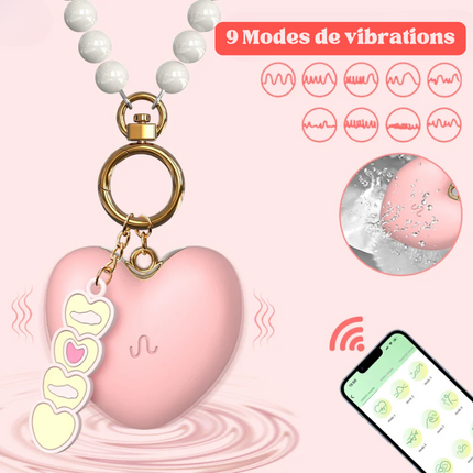 Little Heart - Mini Vibromasseur Coeur Porte-Clé - 9 Vibrations + APP