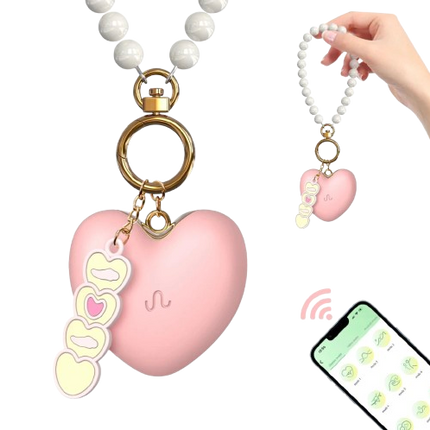 Little Heart - Mini Vibromasseur Coeur Porte-Clé - 9 Vibrations + APP