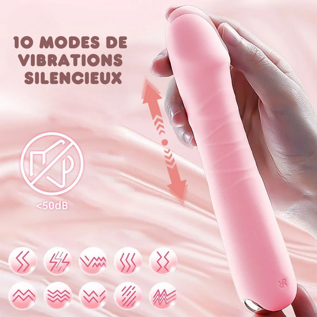 PINKY - Vibromasseur féminin Télescopique - 10 Vibrations