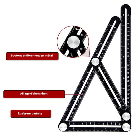 Règle de mesure multi-angle pliable