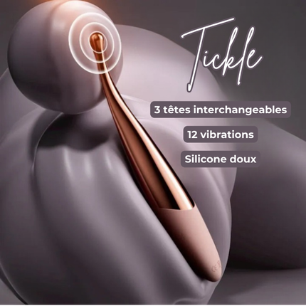 TICKLE - Vibromasseur à 3 têtes stimulateur Point G