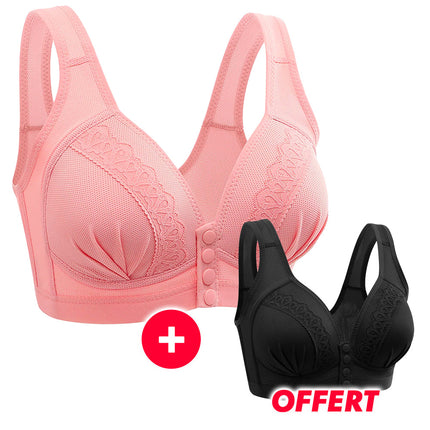 Soutien-gorge en coton à dentelle sexy avec fermeture avant à pression - 1 ACHETÉ = 1 OFFERT