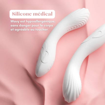 Wavy - Vibromasseur souple et texturé 4 Orgasmes - Lubrifiant OFFERT