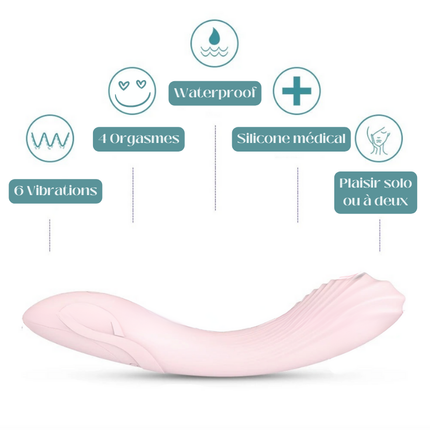 Wavy - Vibromasseur souple et texturé 4 Orgasmes - Lubrifiant OFFERT